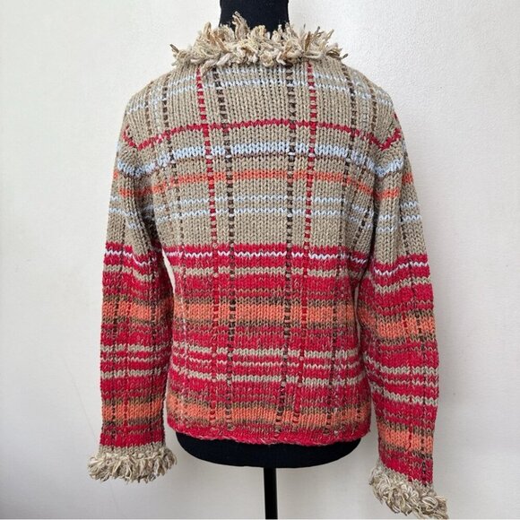 Susan Bristol Womens Small Chunky Hand Embroidered Fringe Multi Color Ca… - Picture 3 of 16